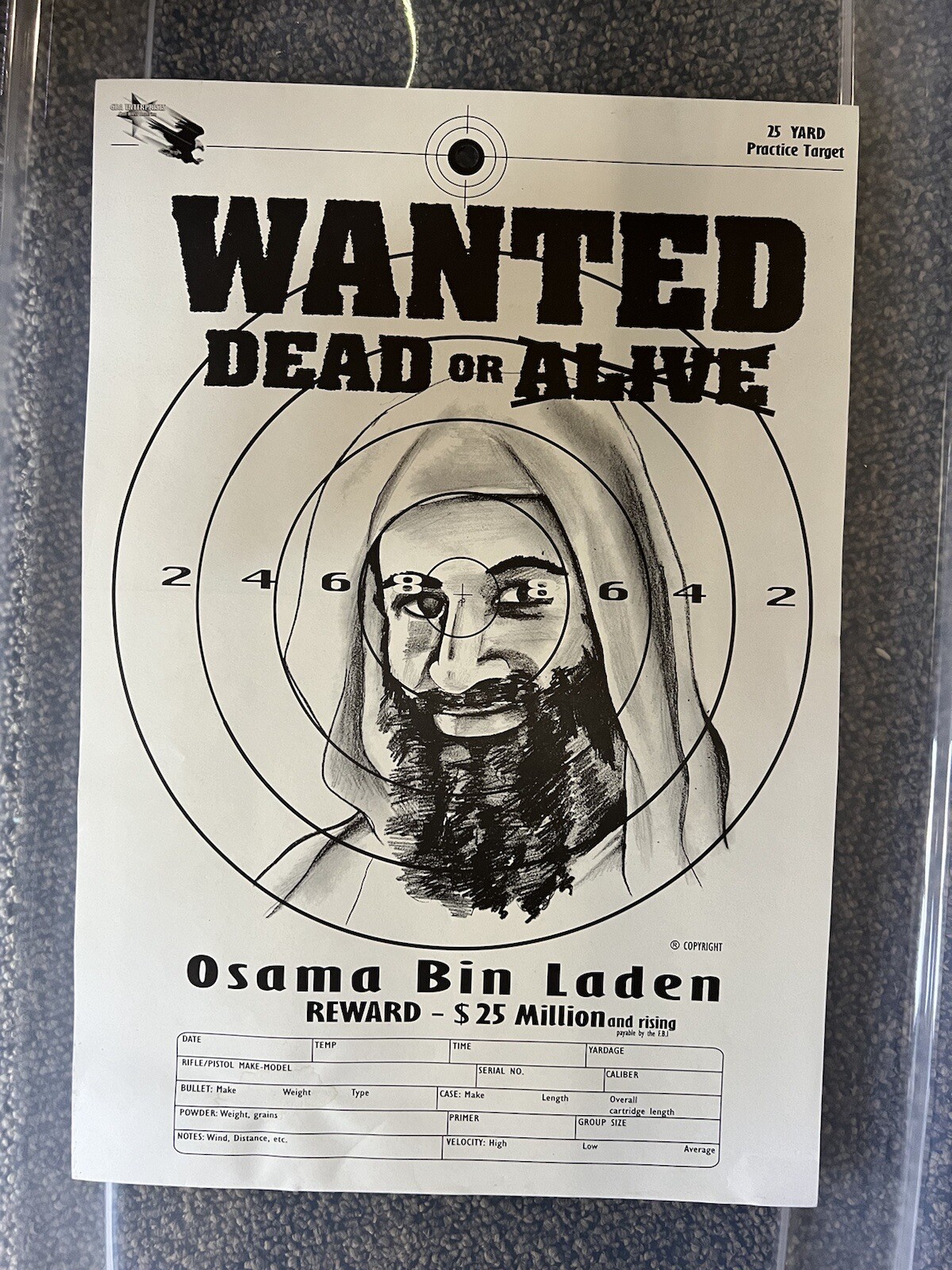 Shooting Range Target Wanted Dead Or Alive Osama Bin Laden or Poster 1 ...
