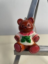Vintage Teddy Bear Bow Sweater Christmas Tree Ornament Resin