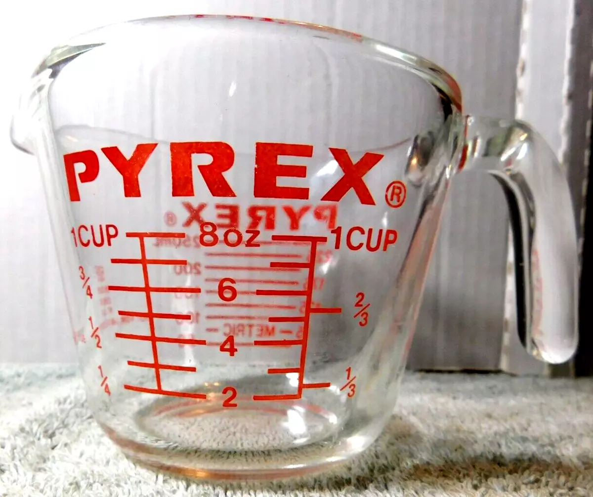 Vintage Red Pyrex 1 Cup Measuring Cup / Pyrex 508 1 Cup 8oz 250ml