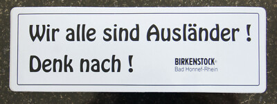Stickers We Are All Foreigners Think! Birkenstock Sticker Car Collant