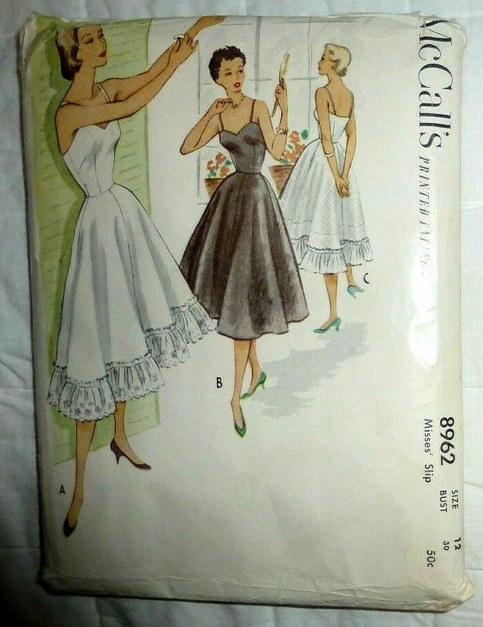 McCalls Pattern 8962 Misses' Slip Lingerie 12 1952 Fitted Flared Skirt Theater | eBay McCalls Pattern 8962 Misses' Slip Lingerie 12 1952 Fitted Flared Skirt Theater | eBay