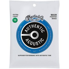 Martin MA530 Authentic Acoustic SP Phosphor Bronze Guitar Strings, Extra Light