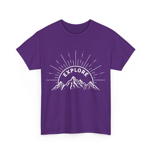 Explore Hiking Nature Adventure Camping Unisex Heavy Cotton Tee - Picture 40 of 41