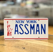 Seinfeld ASSMAN License Number Plate Kramer TV Replica Prop