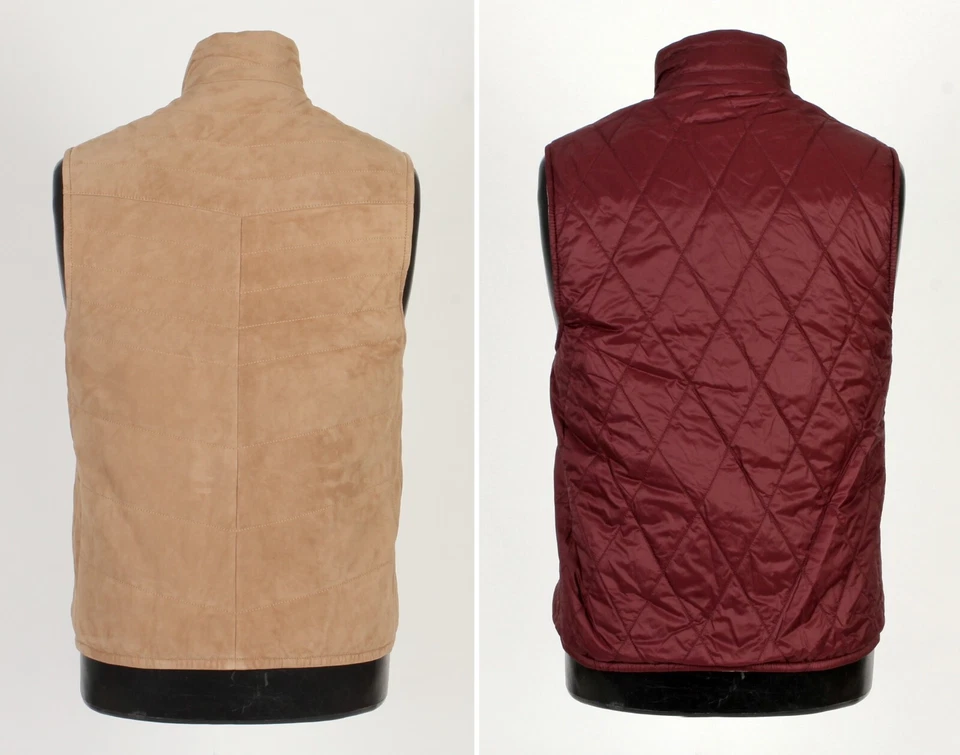 Brunello Cucinelli 双面麂皮绒皮革松饼背心 - 全新 - $5395 零售 — 第 3/4 张图片