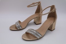 CITYCLASSIFIED WIN-S GOLD SHIMMER STRAPPY PUMPS BLING SHOE PARTY PROM Rhinestone