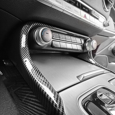 Für Kia Stinger 2017-24 Klimaanlage Schalter Panel Rahmen Abdeckung Carbon Faser