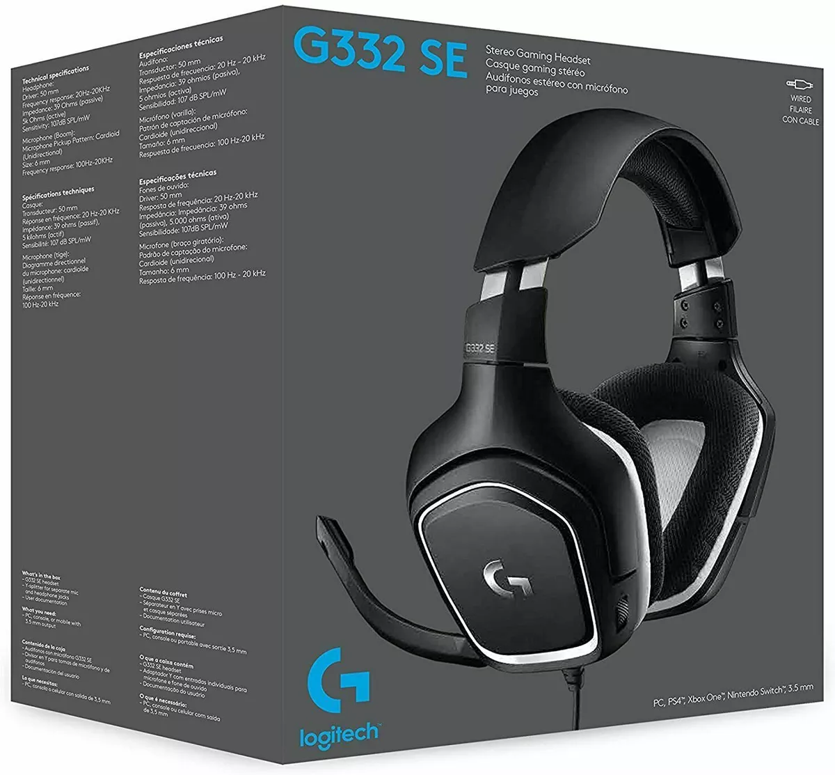 Casque gaming filaire avec micro Logitech G433 - Noir