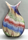 Vintage Mid-Century Murano Vase Hand Blown Multicolor Italian Art Glass
