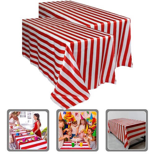 4 Pack Striped Tablecloth Reusable Cloths Waterproof Rectangle Tablecloths - Picture 8 of 12