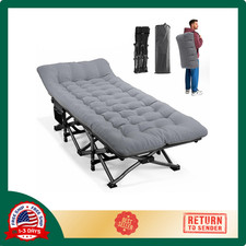 Camping Cot for Adults with Cushion Comfortable, Portable Folding Bed for Sleep