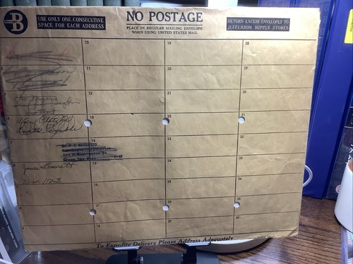 Burroughs Corporation, Detroit, Large Mailing Envelope With Enclosed Photo