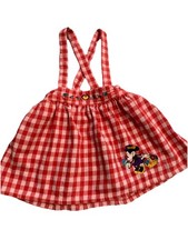 Vtg 90 s Embroidered Minnie Mouse Jumper/Romper/Skirt Girls size 4T Disney Store