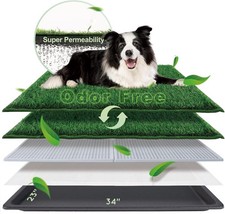 Dog Grass Pad with Tray Large 34 23 , Dog Litter Box with Odor Free Artificia
