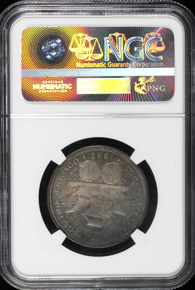 1892 50c Columbian Exposition Silver Commmemorative Half Dollar NGC MS 63 - Image 4 of 4