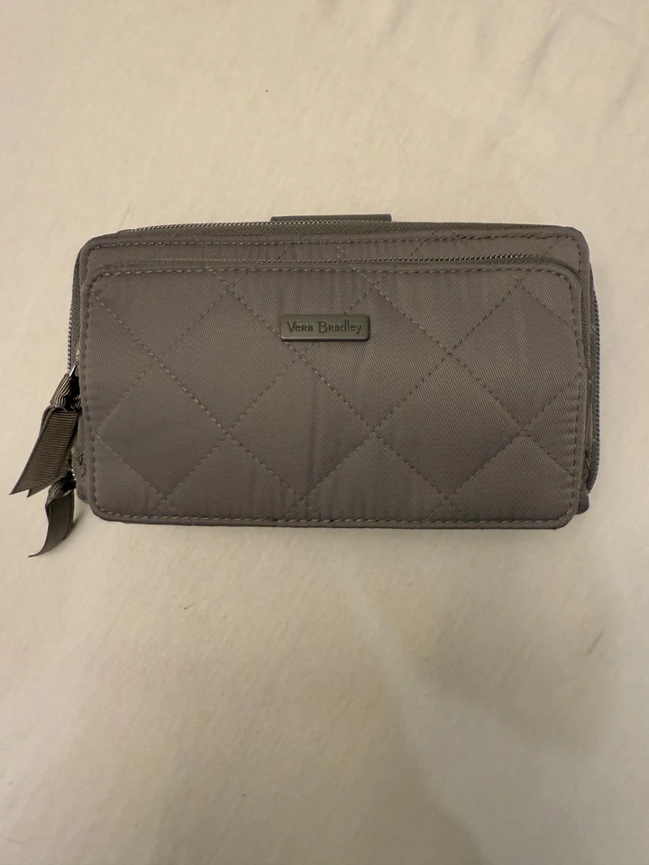 BOLSA BANDOLERA VERA BRADLEY RFID ICÓNICA DE LUJO GRIS TRANQUILO NUEVA CON ETIQUETAS (L-30) Foto 2 de 4