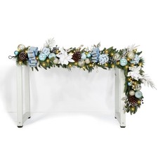 WBHome Pre-lit 6 Feet/72 Inch Christmas Garland, Light Blue Gold Lighted Ga...