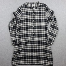 Gap Dress Womens Medium Flannel Shirt Casual Button Up Black Plaid Long Sleeve