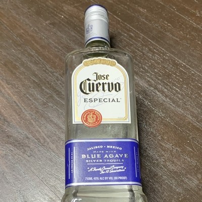Jose Cuervo Especial Silver Tequila Liquor Bottle Empty Clear Glass 750 mL