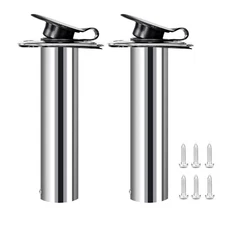 2pcs Marine Boat Fishing Rod Holder Stainless Fishing Rack Flush Mount 90 Degree