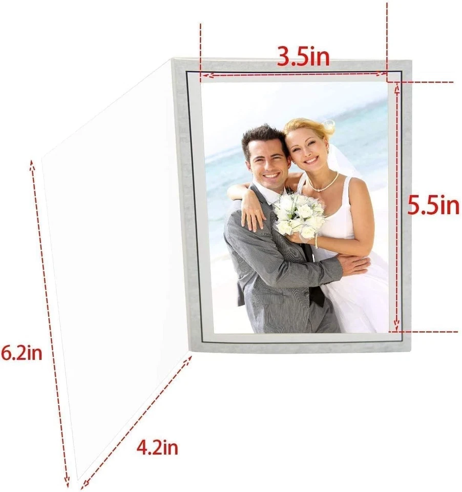 Paquete de 100 tarjetas fotográficas en blanco, marco gris para eventos especiales Foto 4 de 4