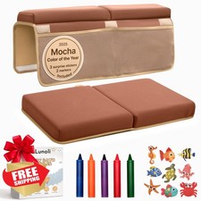 Baby Bath Kneeler Elbow Rest Set Mocha Mousse Memory Foam 4 Pockets