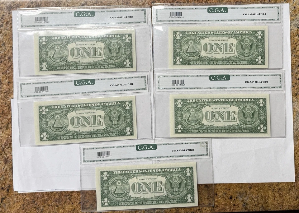 (5) Consecutive 1957 Silver Certificates Graded - Image 2 of 2