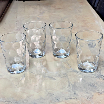 Pasabahnce Home Essentials Juice Glasses Dot Optic Water Tumbler  Cups 7 oz  4pc