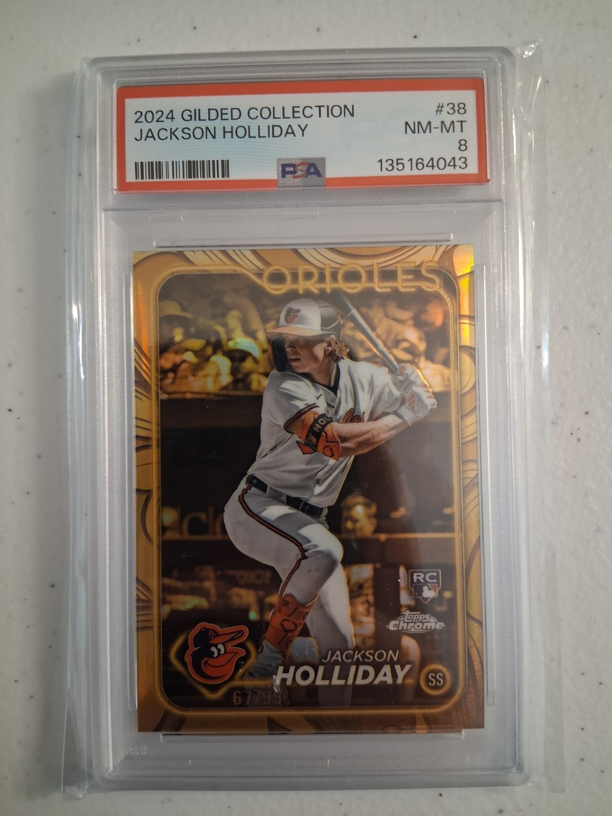 2024 Topps Gilded Collection - Jackson Holliday #/99 (RC) PSA 8