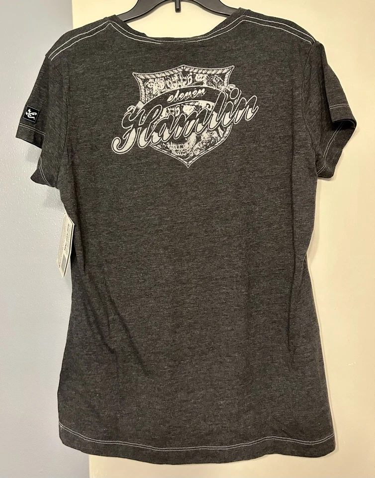 2012 Chase Nascar футболка женщин 2XL XXL серый Denny Hamlin V шеи пуловер - Изображение 4 из 4