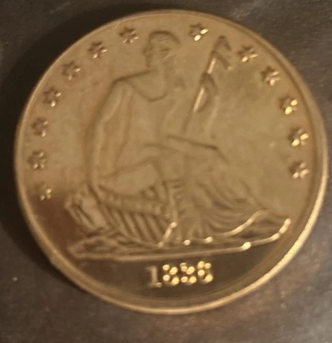 SEATED LIBERTY BEAUTIFUL ONE OUNCE .999 FINE COPPER ROUND