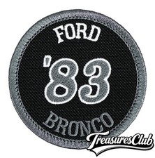 1983 Ford Bronco Embroidered Patch Black/Dark Gray Iron-On Sew-On Hat Backpack