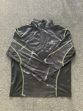 Huntworth Mens 1/4 Zip Pullover Size L Black Long Sleeve Athletic Cotton Blend