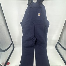 Carhartt Flame Resistant Duck Bib Overalls 36x32 Model FRR44 NWT Blue