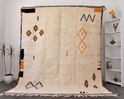Moroccan Berber Rug 8x10 Beni Ourain Vintage Handknotted Wool Carpet Living Room