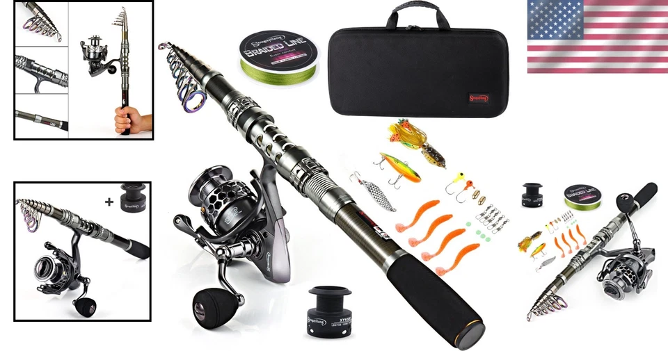 Telescopic Pole Spinning Reel Kit Bundle - Image 2 of 4
