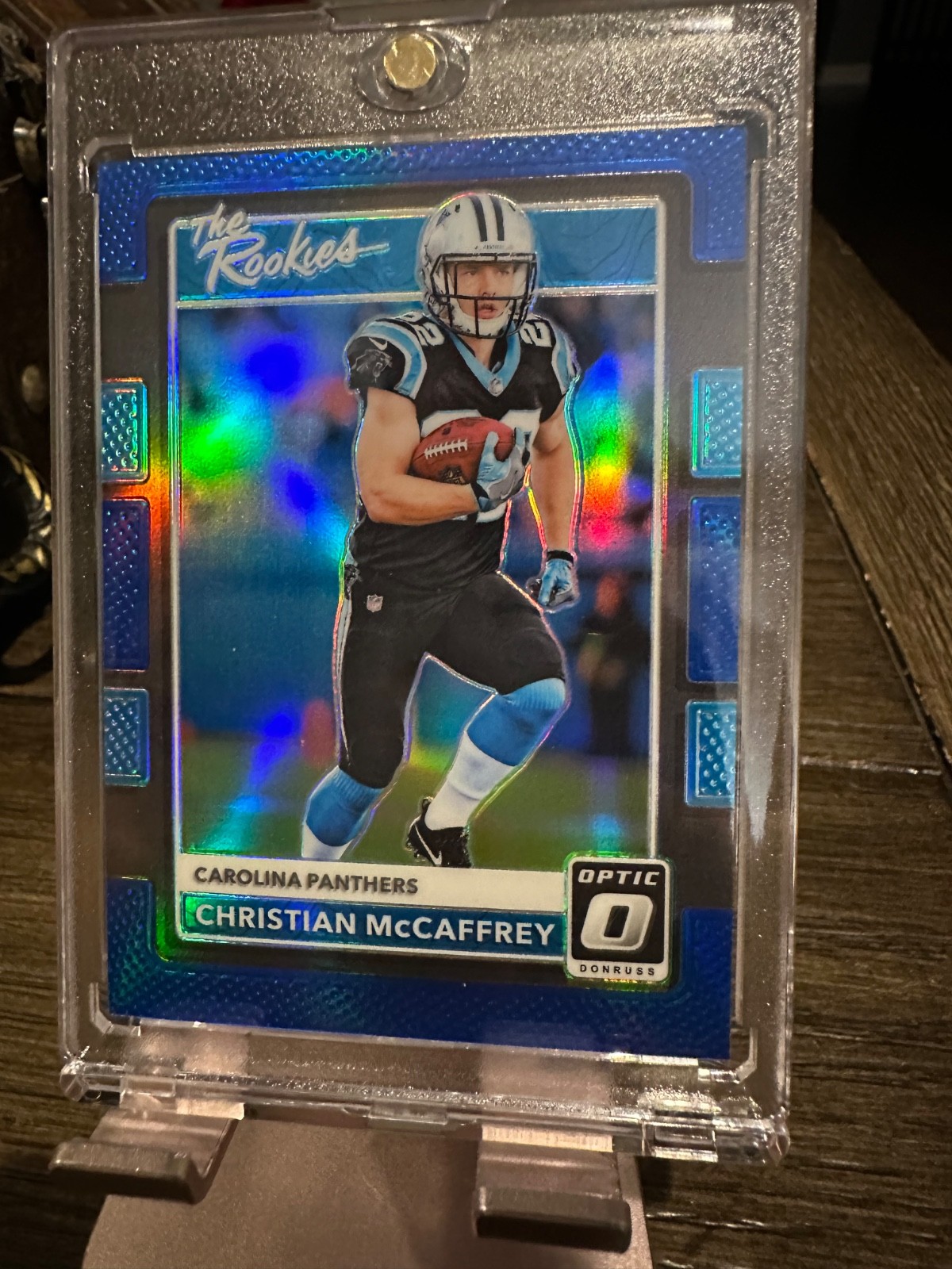 2017 Donruss Optic Christian McCaffrey Blue RC #114/149 