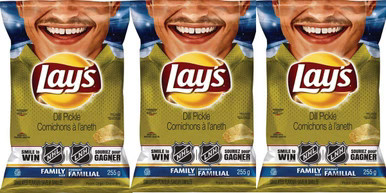 Lay's Dill Pickle Kartoffelchips 255g/8,9oz Beutel, (3er Pack) {Importiert aus Kanada} - Bild 1 von 3