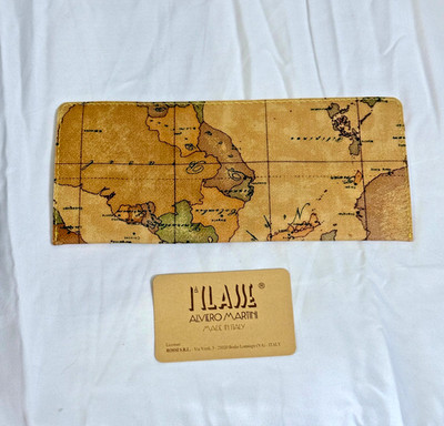 New Vintage Alviero Martini 1A Classe Geo Map Document Bill Holder Travel Wallet