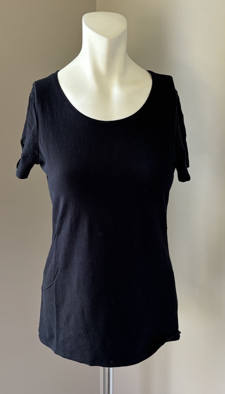 EXPRESS BLACK SOLID T SHIRT SIZE MEDIUM - image 1