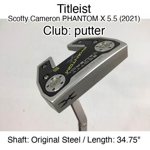 Titleist Scotty Cameron PHANTOM X 5.5 (2021) putter Putter 34.75" Original Steel