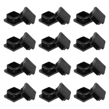 Square Plastic Hole Plugs 1-3/16", 25 Pack Tubing Insert End Cap, Black