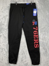 Philadelphia 76ers Pants Mens L Black NBA Basketball Joggers Ultra Game