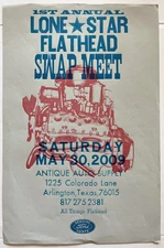 Hand Printed LONE STAR FLATHEAD SWAP MEET POSTER 2009 19"x13"  - Very Nice Cond.