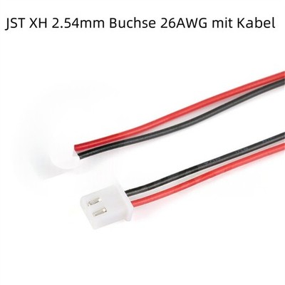   JST XH Buchse 26AWG mit Kabel 20cm Connector 2- 10 Pin 2,54 mm 2.54mm  