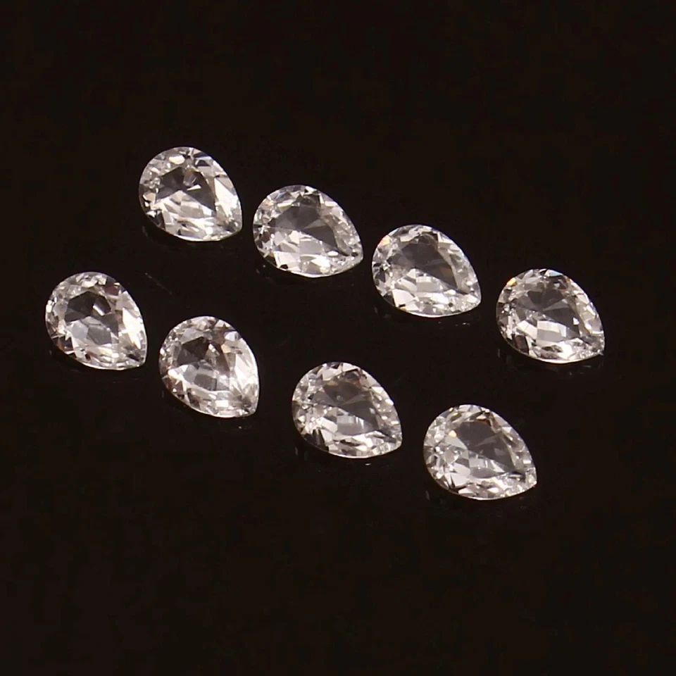 Lote de 50 piezas de piedras preciosas certificadas AGL corte pera 5-6 quilates zafiro blanco natural + regalo Foto 3 de 4