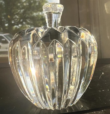 Signed WATERFORD  CUT GLASS CRYSTAL APPLE Stem PAPERWEIGHT IRELAND *7