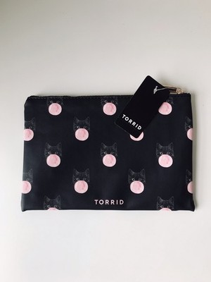 Torrid Black Cat Bubblegum Zipper Pouch