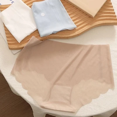 For Club Activities Ice Silk Lingerie Mid Waist Panties Moderate Elasticity - Image 1 of 4
