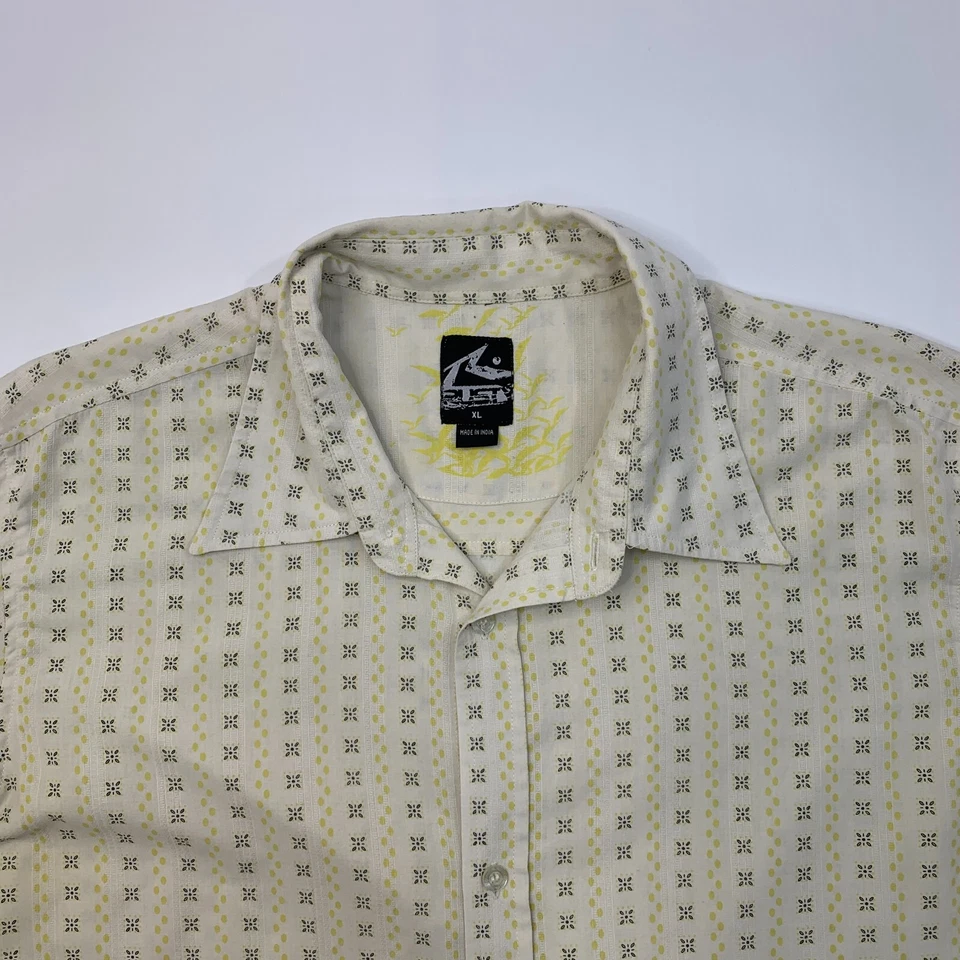 RUSTY Shirt Men XL Extra Large Maze Button Up Patterned Long Sleeve Cotton Blend - Image 3 of 4